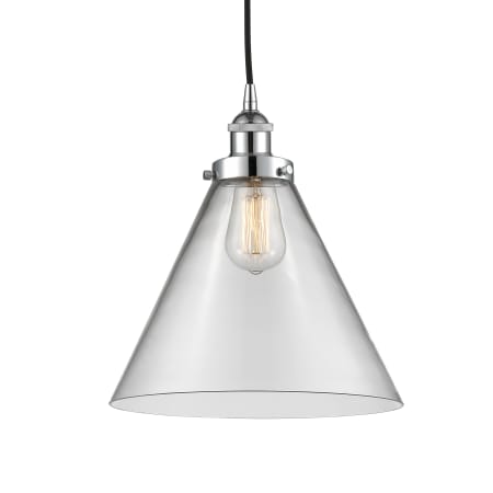 A large image of the Innovations Lighting 616-1PH-15-12-L Cone Pendant Polished Chrome / Clear