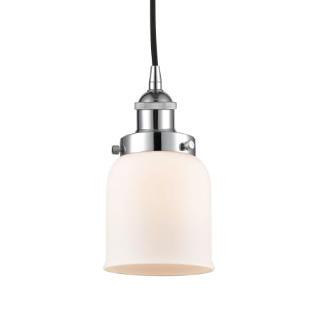 A large image of the Innovations Lighting 616-1PH-10-5 Bell Pendant Polished Chrome / Matte White