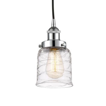 A large image of the Innovations Lighting 616-1PH-10-5 Bell Pendant Polished Chrome / Deco Swirl