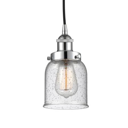 A large image of the Innovations Lighting 616-1PH-10-5 Bell Pendant Polished Chrome / Seedy