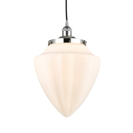 A large image of the Innovations Lighting 616-1PH-17-12 Bullet Pendant Polished Chrome / Matte White