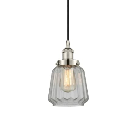 A large image of the Innovations Lighting 616-1PH-12-7 Chatham Pendant Polished Nickel / Clear