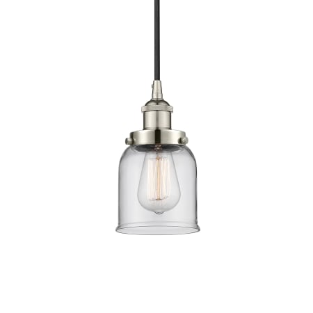 A large image of the Innovations Lighting 616-1PH-10-5 Bell Pendant Polished Nickel / Clear