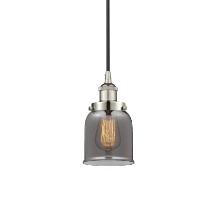 A large image of the Innovations Lighting 616-1PH-10-5 Bell Pendant Polished Nickel / Plated Smoke