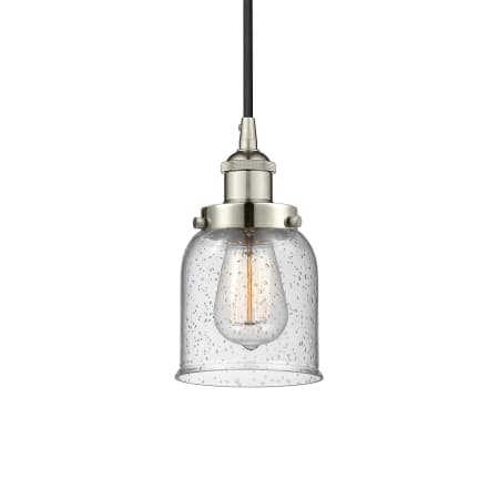 A large image of the Innovations Lighting 616-1PH-10-5 Bell Pendant Polished Nickel / Seedy