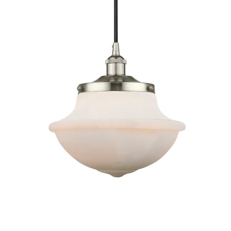 A large image of the Innovations Lighting 616-1PH-12-12 Oxford Pendant Polished Nickel / Matte White