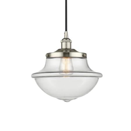 A large image of the Innovations Lighting 616-1PH-12-12 Oxford Pendant Polished Nickel / Clear