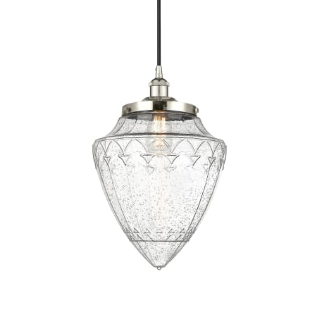 A large image of the Innovations Lighting 616-1PH-17-12 Bullet Pendant Polished Nickel / Seedy