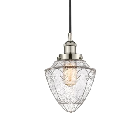 A large image of the Innovations Lighting 616-1PH-12-7 Bullet Pendant Polished Nickel / Seedy