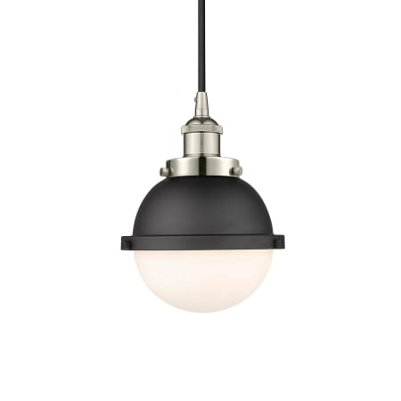 A large image of the Innovations Lighting 616-1PH-10-7 Hampden Pendant Polished Nickel / Matte White