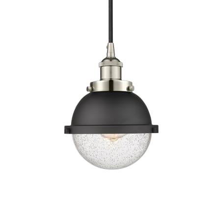 A large image of the Innovations Lighting 616-1PH-10-7 Hampden Pendant Polished Nickel / Seedy