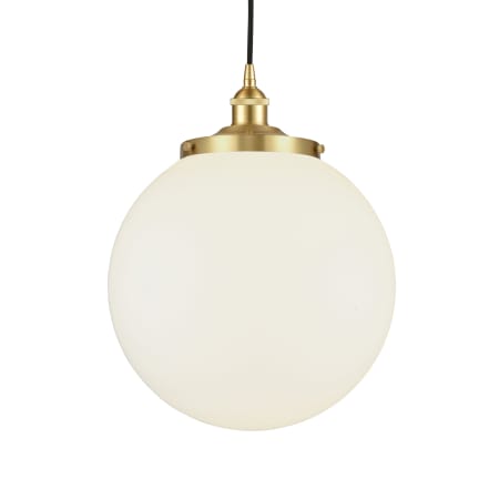 A large image of the Innovations Lighting 616-1PH-18-14 Beacon Pendant Satin Gold / Matte White