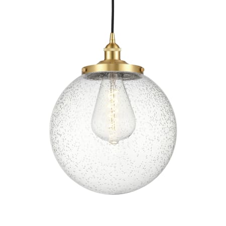 A large image of the Innovations Lighting 616-1PH-18-14 Beacon Pendant Satin Gold / Seedy
