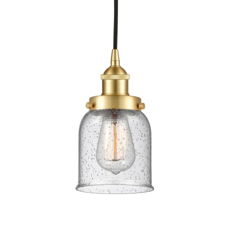 A large image of the Innovations Lighting 616-1PH-10-5 Bell Pendant Satin Gold / Seedy