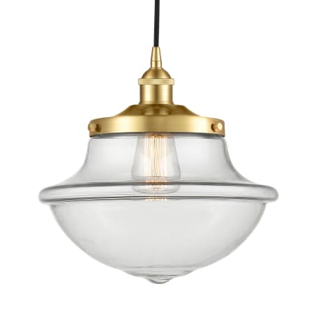 A large image of the Innovations Lighting 616-1PH-12-12 Oxford Pendant Satin Gold / Clear