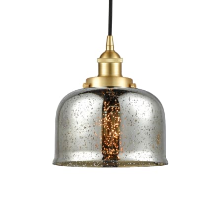 A large image of the Innovations Lighting 616-1PH-10-8 Bell Pendant Satin Gold / Silver Plated Mercury