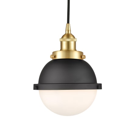 A large image of the Innovations Lighting 616-1PH-10-7 Hampden Pendant Satin Gold / Matte White