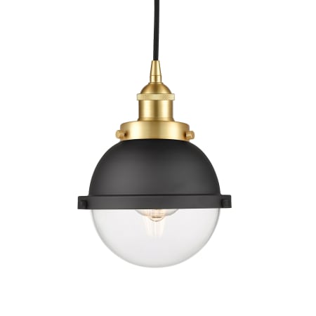 A large image of the Innovations Lighting 616-1PH-10-7 Hampden Pendant Satin Gold / Clear