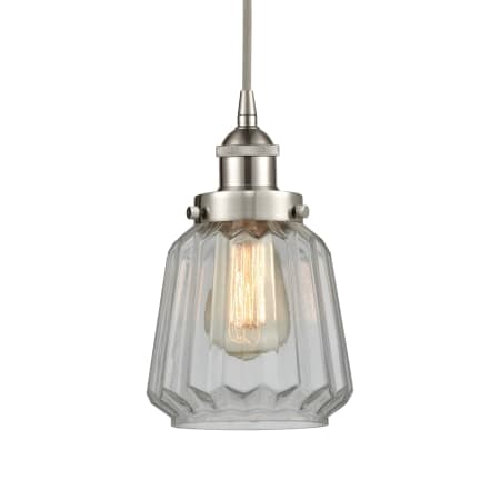 A large image of the Innovations Lighting 616-1PH-12-7 Chatham Pendant Brushed Satin Nickel / Clear