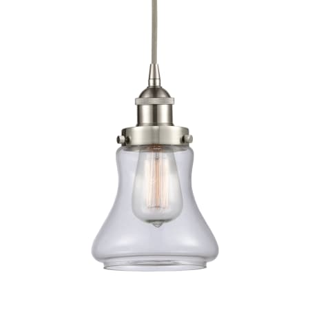 A large image of the Innovations Lighting 616-1PH-10-6 Bellmont Pendant Brushed Satin Nickel / Clear