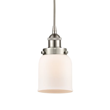 A large image of the Innovations Lighting 616-1PH-10-5 Bell Pendant Brushed Satin Nickel / Matte White