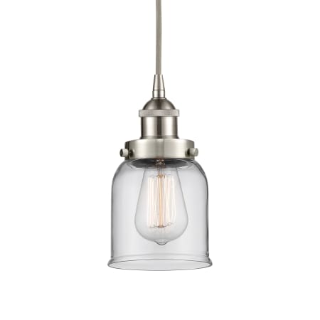 A large image of the Innovations Lighting 616-1PH-10-5 Bell Pendant Brushed Satin Nickel / Clear