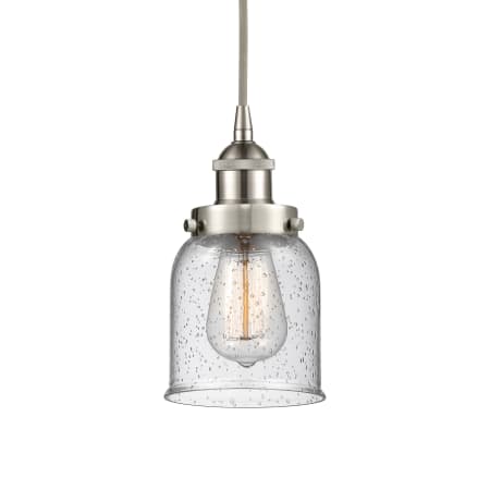 A large image of the Innovations Lighting 616-1PH-10-5 Bell Pendant Brushed Satin Nickel / Seedy