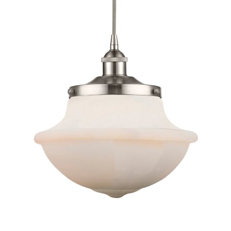 A large image of the Innovations Lighting 616-1PH-12-12 Oxford Pendant Brushed Satin Nickel / Matte White