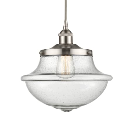 A large image of the Innovations Lighting 616-1PH-12-12 Oxford Pendant Brushed Satin Nickel / Seedy