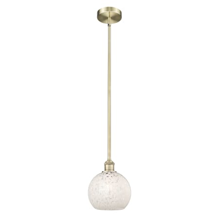 A large image of the Innovations Lighting 616-1S 10 8 White Mouchette Pendant Alternate Image