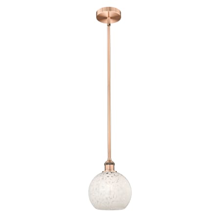 A large image of the Innovations Lighting 616-1S 10 8 White Mouchette Pendant Alternate Image