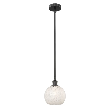 A large image of the Innovations Lighting 616-1S 10 8 White Mouchette Pendant Alternate Image