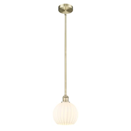 A large image of the Innovations Lighting 616-1S 10 8 White Venetian Pendant Alternate Image