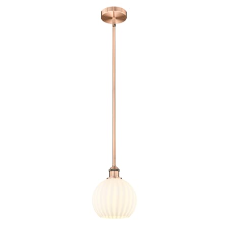 A large image of the Innovations Lighting 616-1S 10 8 White Venetian Pendant Alternate Image