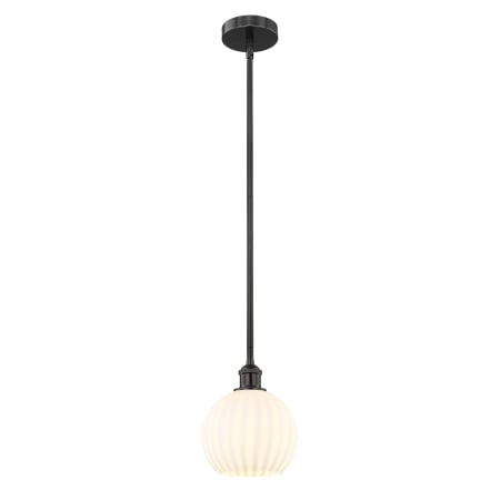 A large image of the Innovations Lighting 616-1S 10 8 White Venetian Pendant Alternate Image