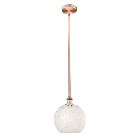 A large image of the Innovations Lighting 616-1S 11 10 White Mouchette Pendant Alternate Image