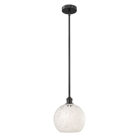 A large image of the Innovations Lighting 616-1S 11 10 White Mouchette Pendant Alternate Image