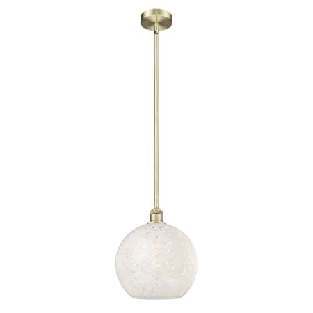 A large image of the Innovations Lighting 616-1S 13 12 White Mouchette Pendant Alternate Image