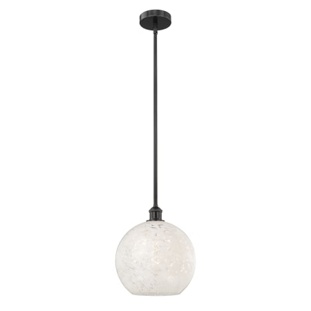 A large image of the Innovations Lighting 616-1S 13 12 White Mouchette Pendant Alternate Image