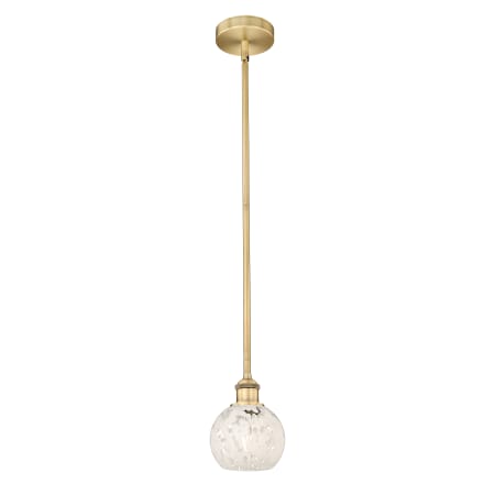 A large image of the Innovations Lighting 616-1S 8 6 White Mouchette Pendant Alternate Image