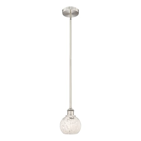 A large image of the Innovations Lighting 616-1S 8 6 White Mouchette Pendant Alternate Image