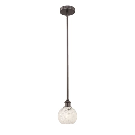 A large image of the Innovations Lighting 616-1S 8 6 White Mouchette Pendant Alternate Image