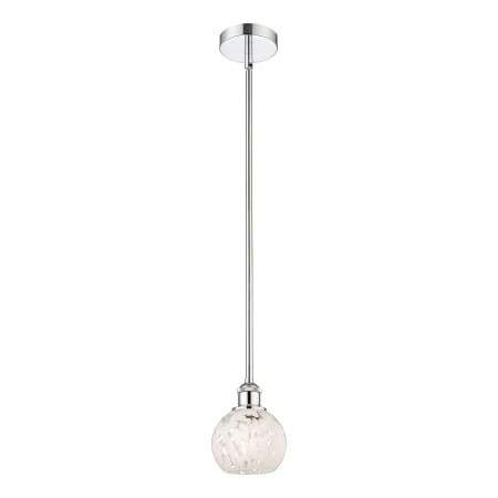 A large image of the Innovations Lighting 616-1S 8 6 White Mouchette Pendant Alternate Image