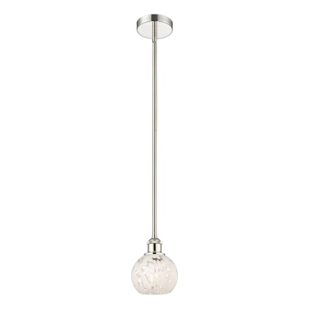 A large image of the Innovations Lighting 616-1S 8 6 White Mouchette Pendant Alternate Image