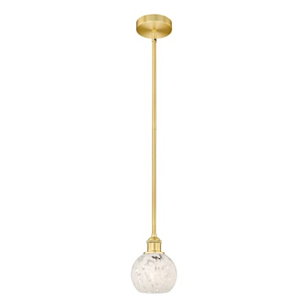 A large image of the Innovations Lighting 616-1S 8 6 White Mouchette Pendant Alternate Image