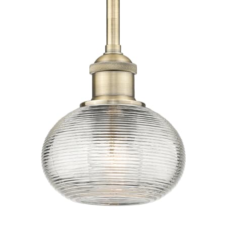 A large image of the Innovations Lighting 616-1S 7 6 Ithaca Pendant Antique Brass