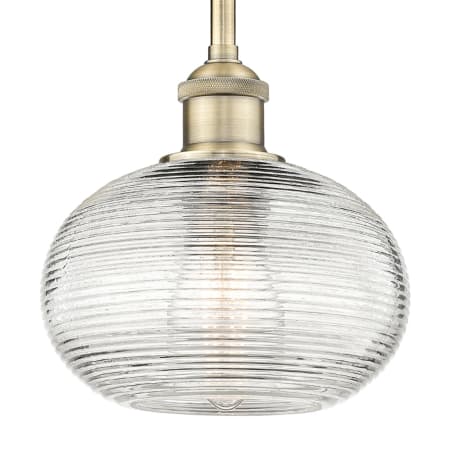 A large image of the Innovations Lighting 616-1S 8 8 Ithaca Pendant Antique Brass