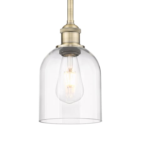 A large image of the Innovations Lighting 616-1S 9 6 Bella Pendant Antique Brass / Clear