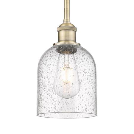 A large image of the Innovations Lighting 616-1S 9 6 Bella Pendant Antique Brass / Seedy