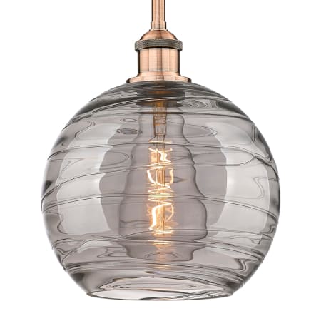 A large image of the Innovations Lighting 616-1S 11 10 Athens Deco Swirl Pendant Antique Copper